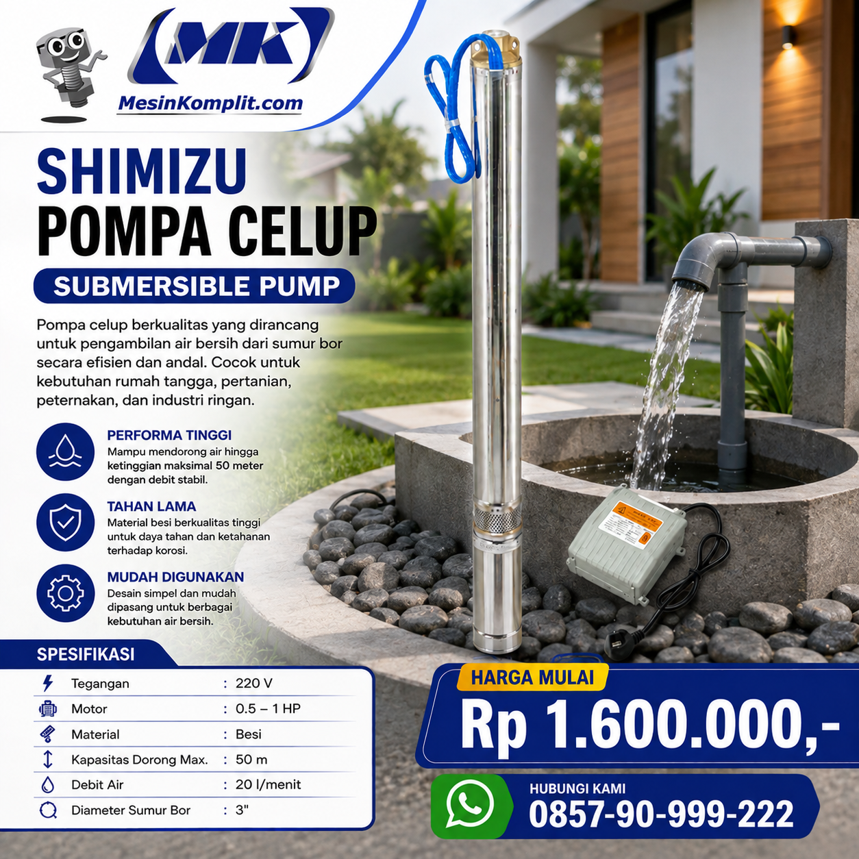 Pompa Sumur Bor Shimizu (...